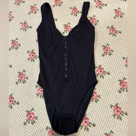 Karla Colletto Black Zip-Front Swimsuit NWOT - Picture 1 of 3